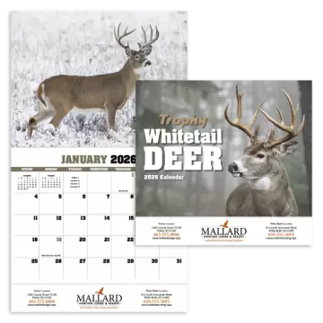 Trophy Whitetail Deer Appointment Wall Calendar - Stapled